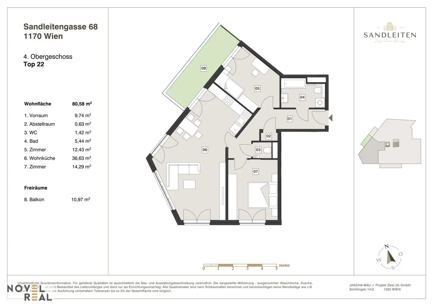 New build apartment terrace with panoramic view