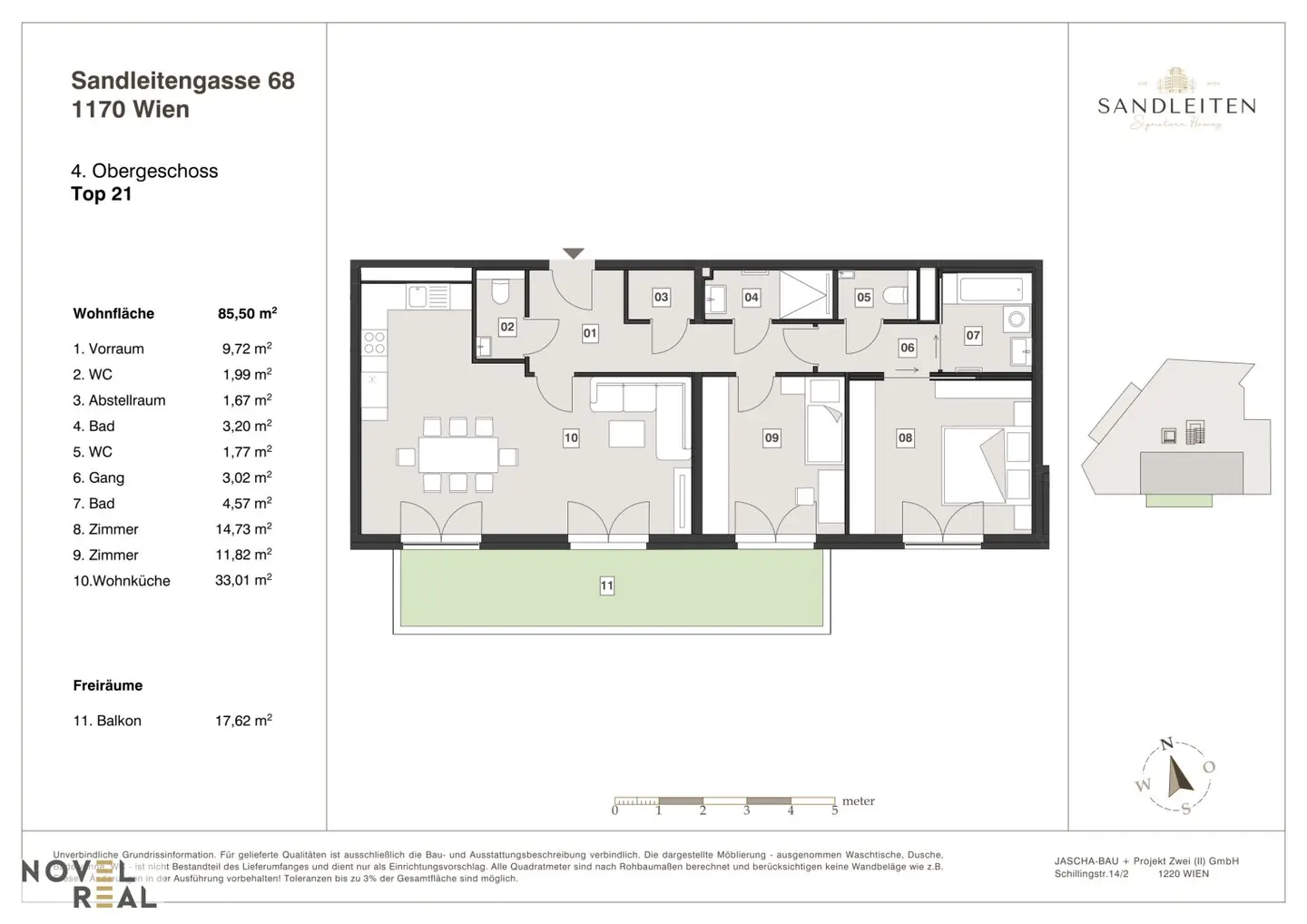 Apartment with south terrace and distant views