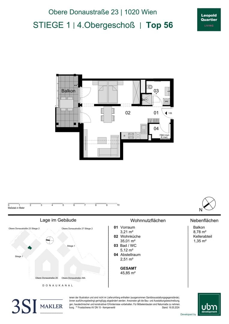 New build apartment with balcony and geothermal