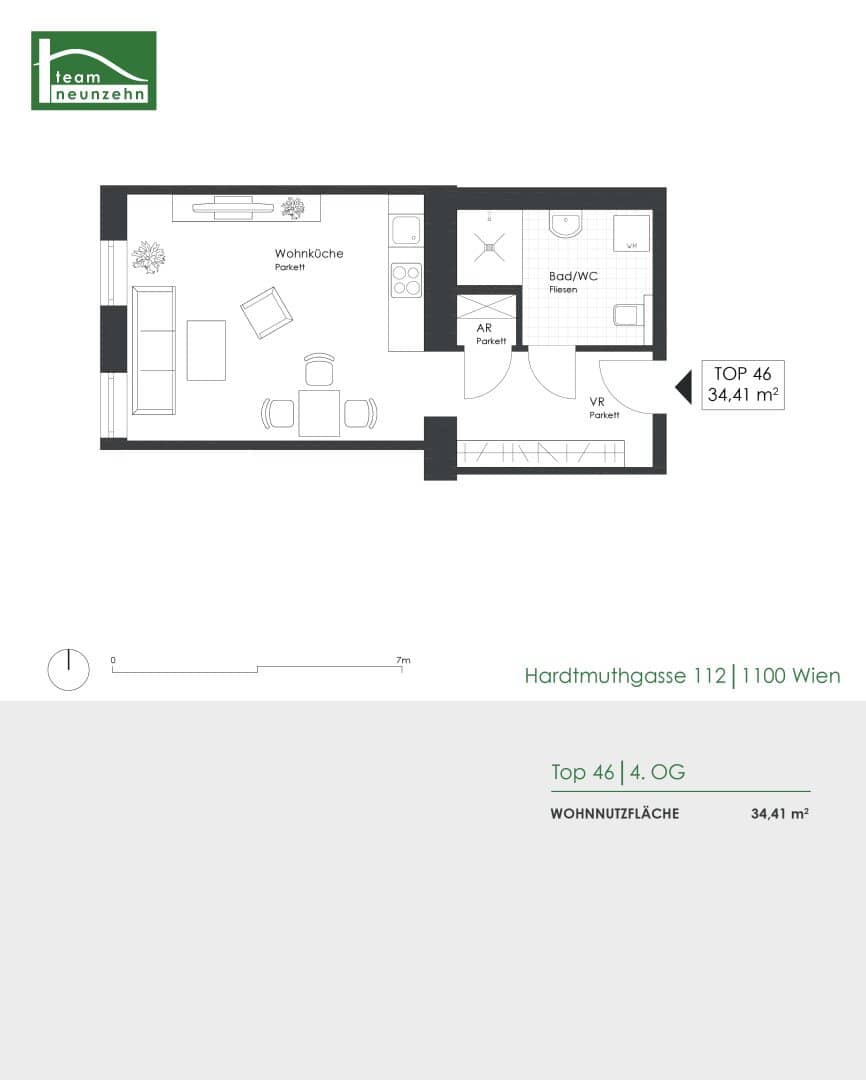 1-room flat Vienna 1100