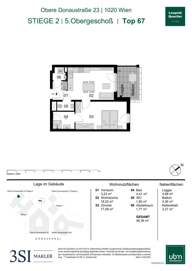Apartment new build loggia Augarten no commission