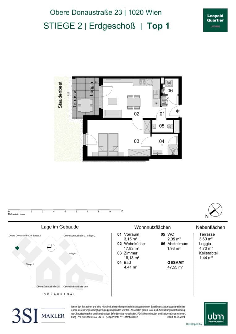Ground floor apartment new build first occupancy near Augarten