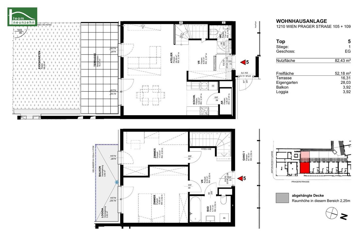 Maisonette-Wohnung Prager Str. Wien