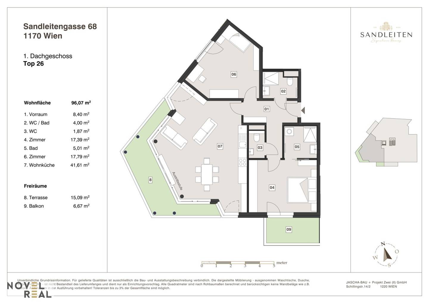 Wohnung Dachgeschoss mit Terrasse und Fernblick