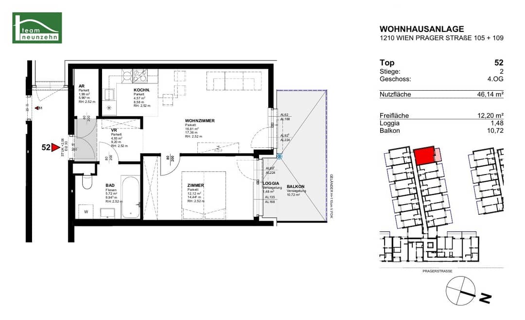 New build apartment with balcony Lorettowiese