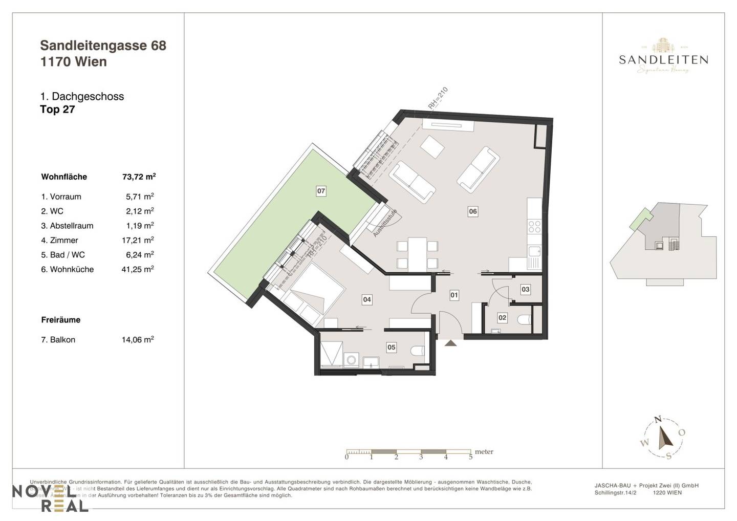 Attic apartment near Kongresspark new build