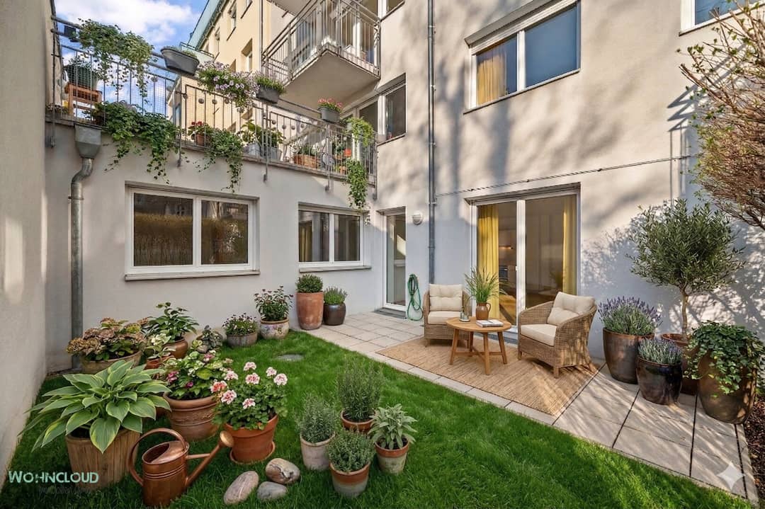 Wohnung im Erdgeschoss mit Terrasse und Garten