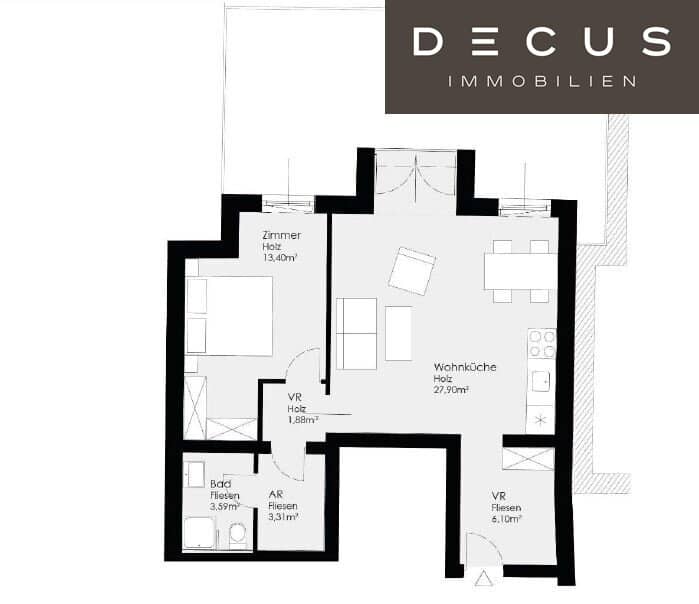 First occupancy apartment with heat pump and balcony