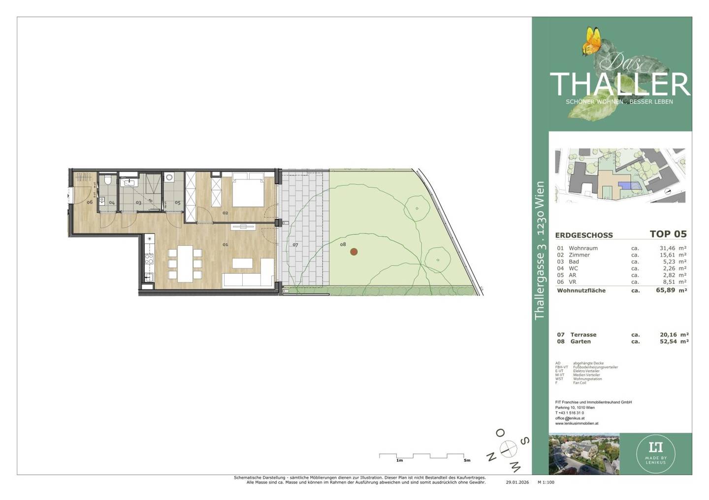 Ground floor apartment with terrace and garden first occupancy