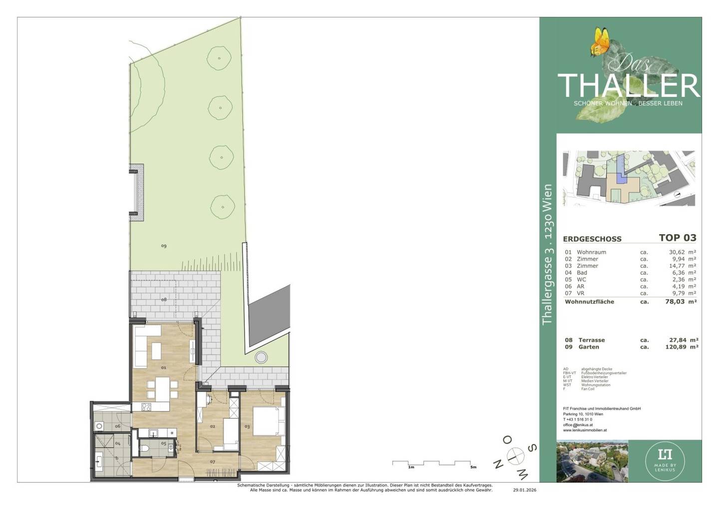 Ground floor apartment new build with garden and terrace