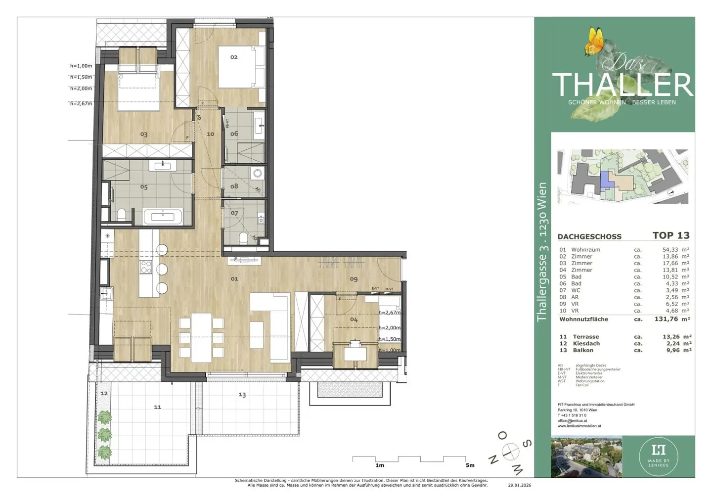 Dachgeschosswohnung Terrasse Offener Wohnbereich