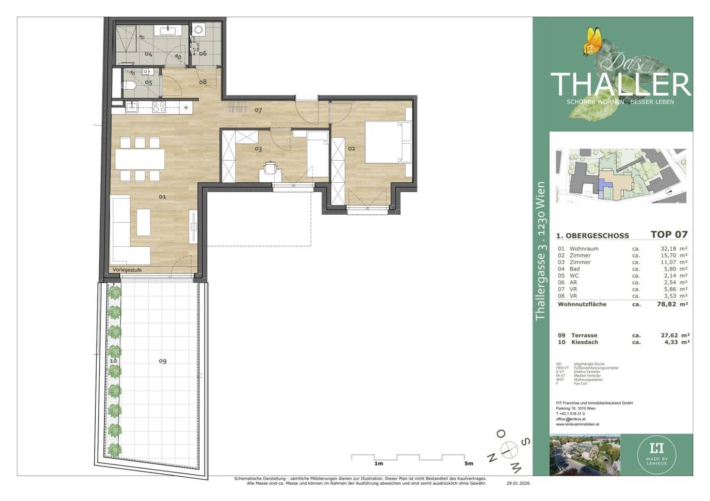 Terrace apartment with southwest terrace and geothermal heating