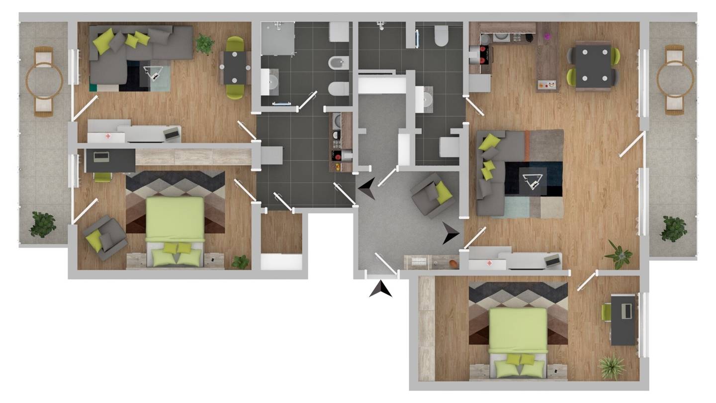 Wohnung mit zwei separat begehbaren Einheiten