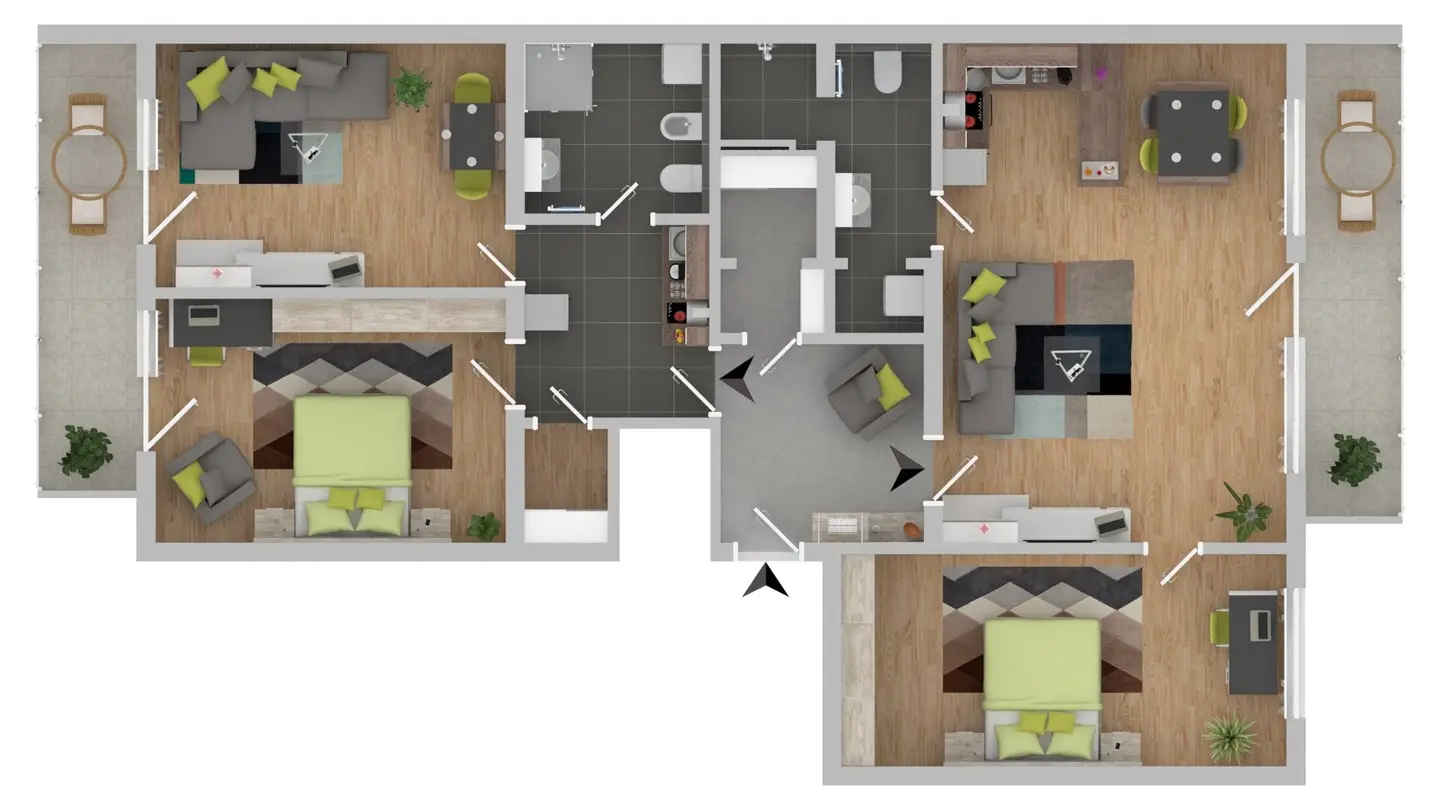 Wohnung mit zwei separat begehbaren Einheiten