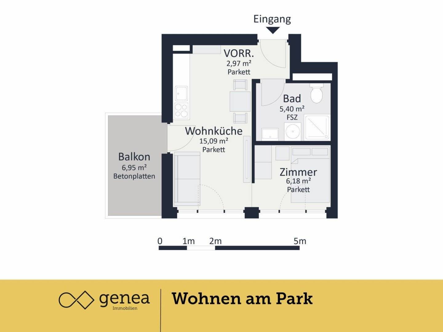 Newly built apartment near Augarten with balcony and no commission