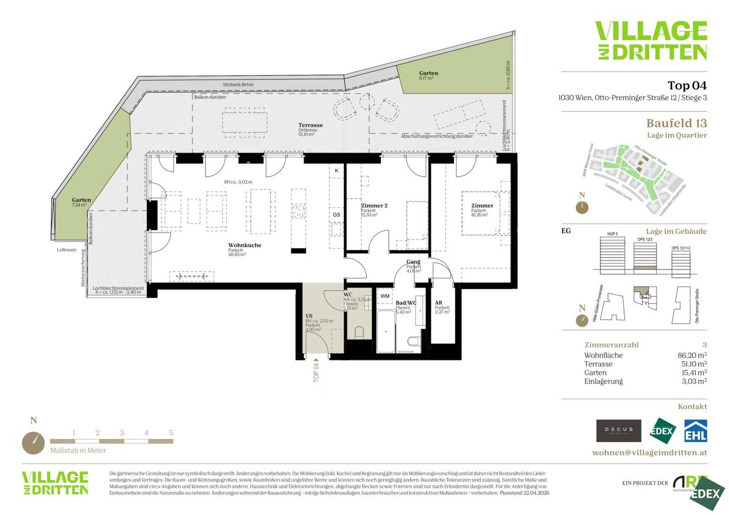 Garden Apartment 86m² w/ Terrace