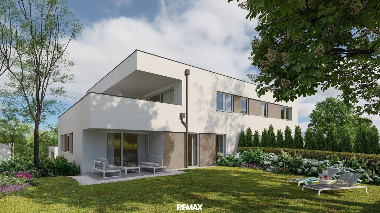 Neubau Wohnung mit Garten und zwei Stellplaetzen