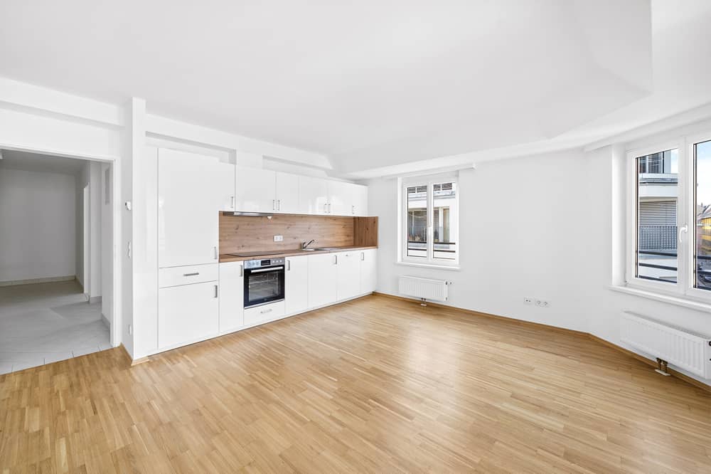 Attic apartment bright open kitchen with lift
