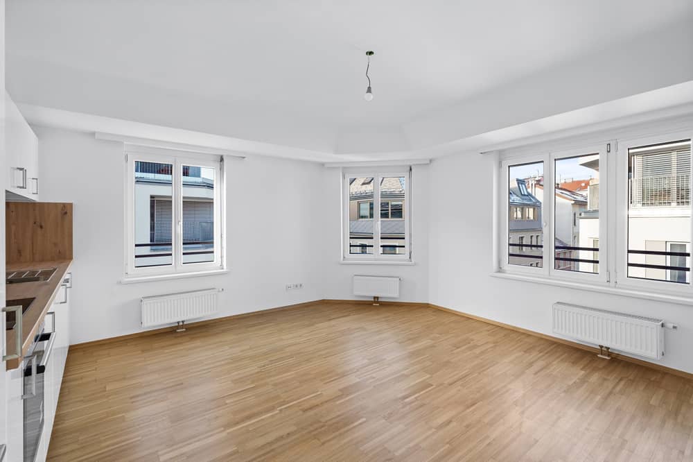 Attic apartment bright open kitchen with lift