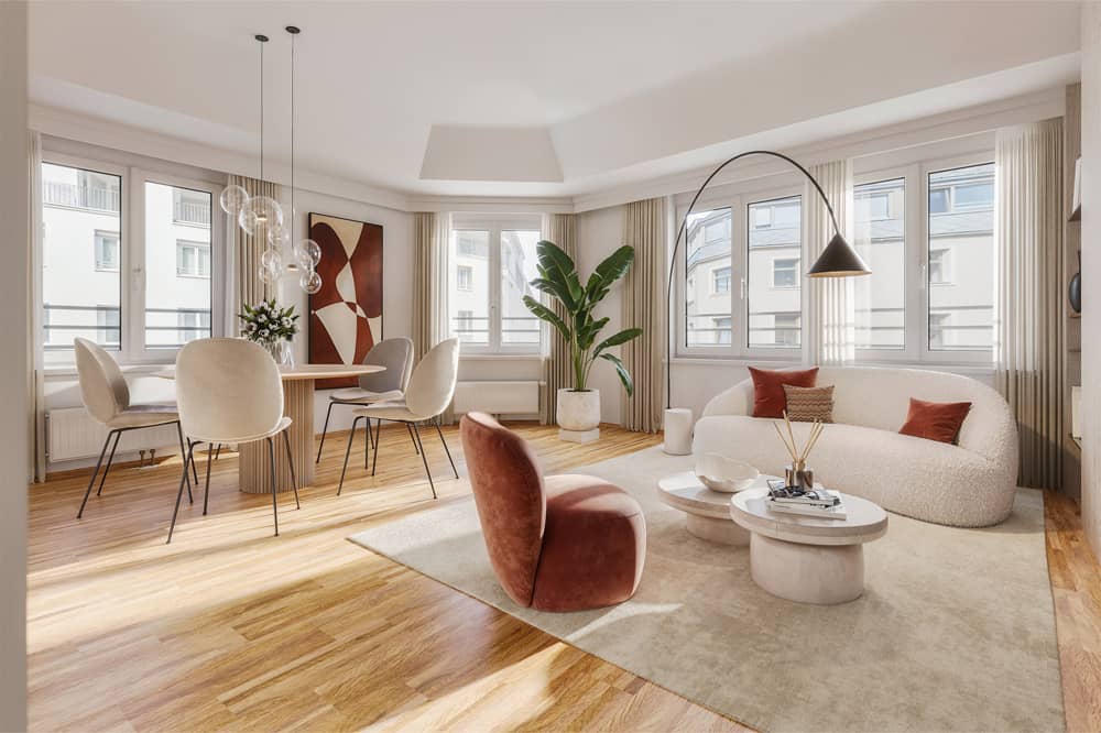 Attic apartment bright open kitchen with lift
