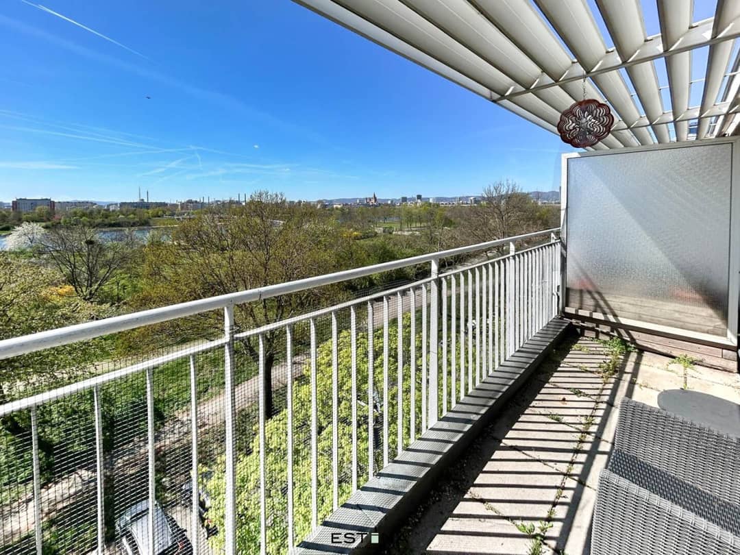 Danube Island apartment two balconies terrace