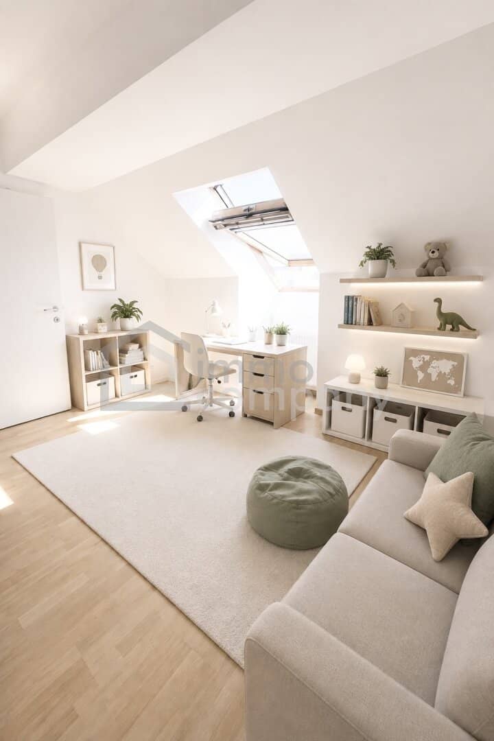 Attic apartment with city view and open kitchen
