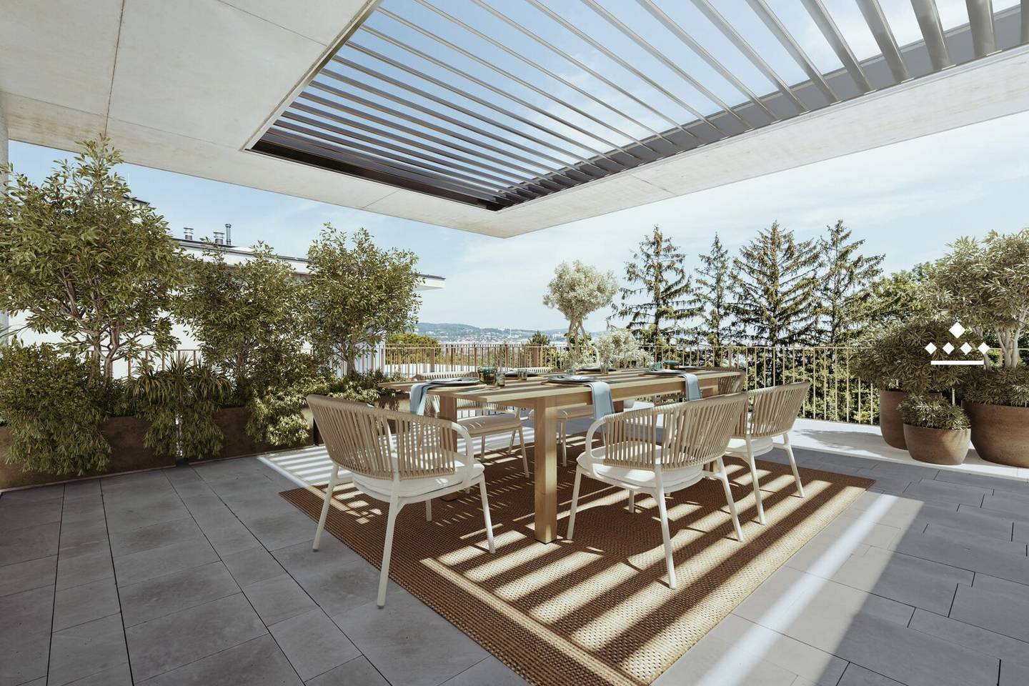 Penthouse with roof terrace and panoramic view