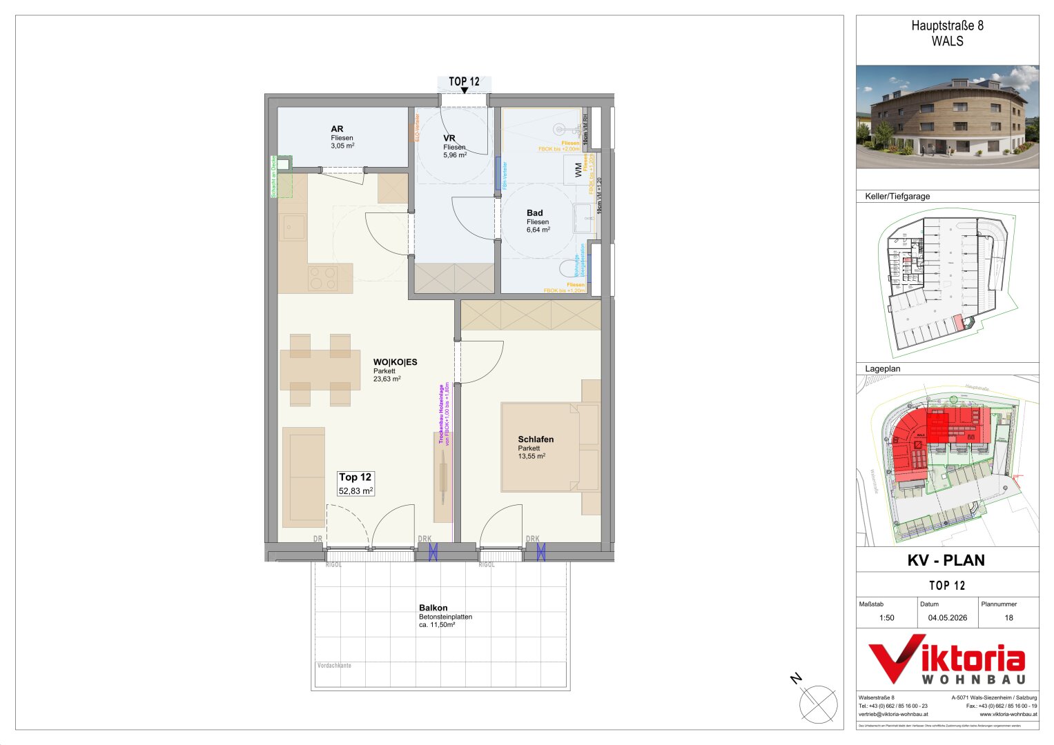 Newly built apartment with balcony and lift