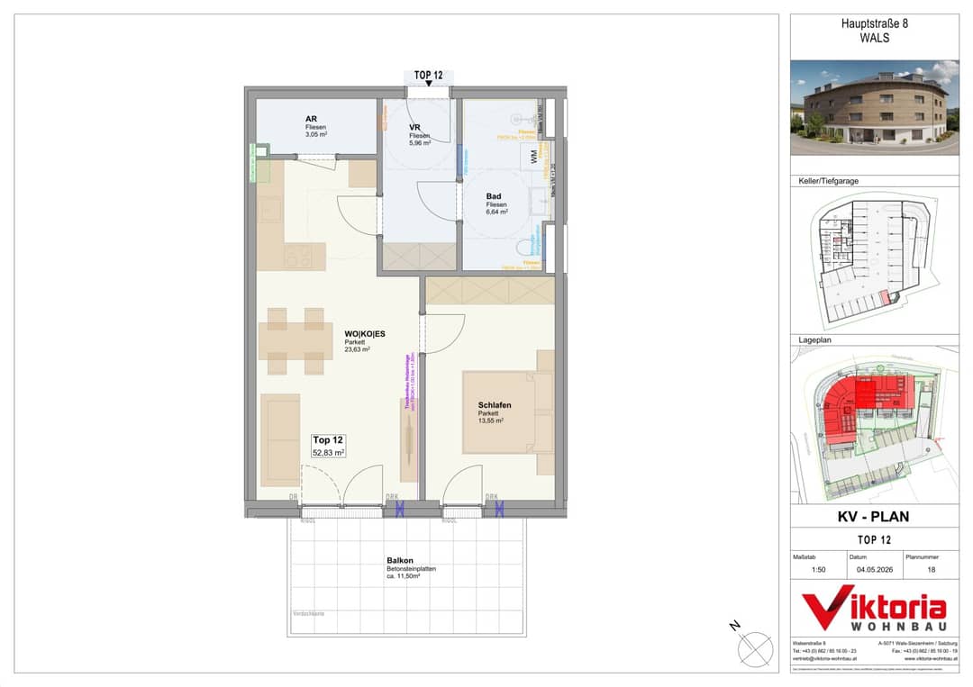Newly built apartment with balcony and lift