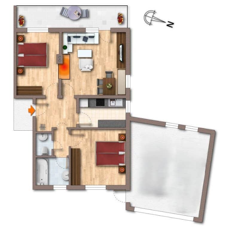 Erdgeschosswohnung frisch saniert mit Balkon und Carport