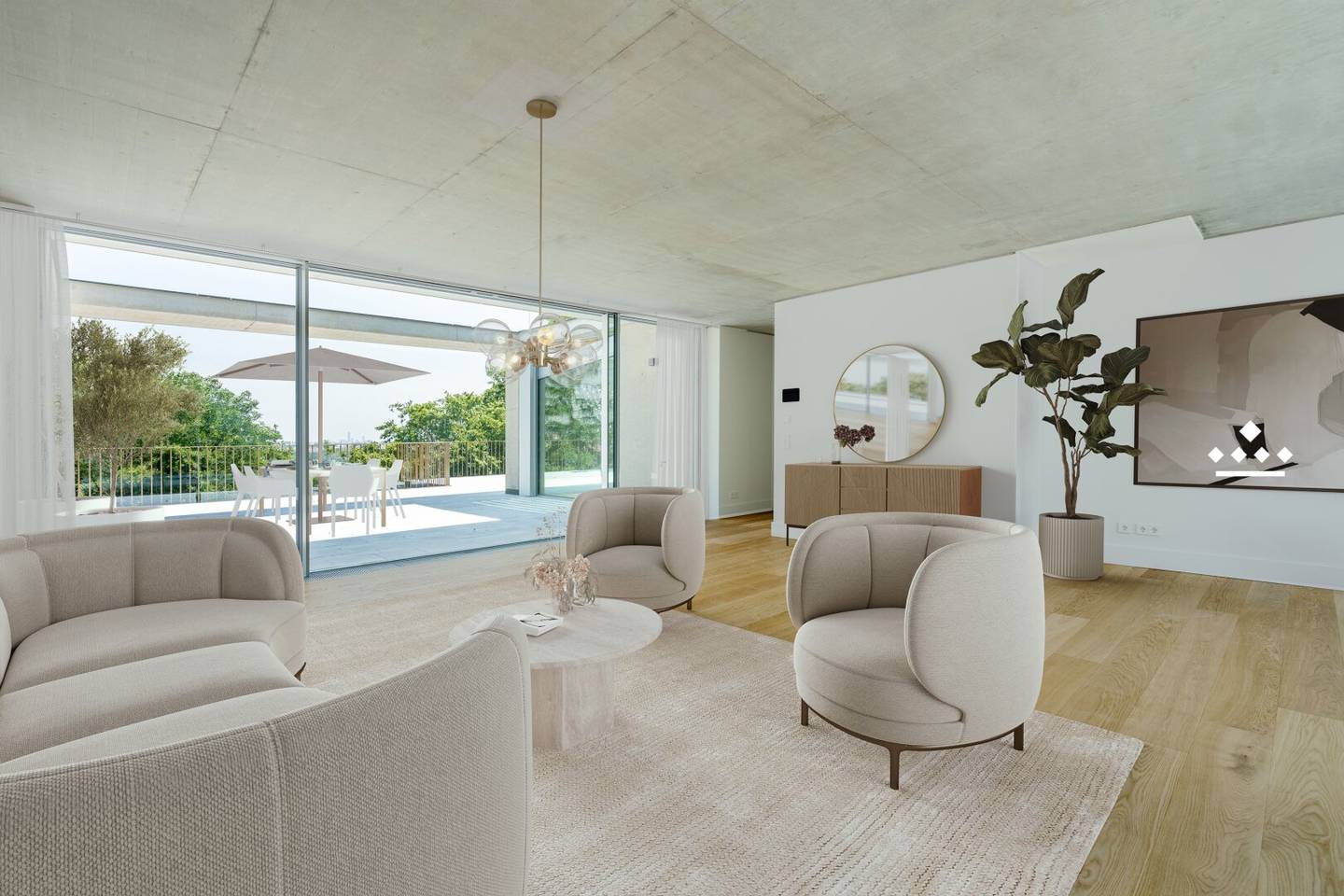 Penthouse with roof terrace and panoramic view