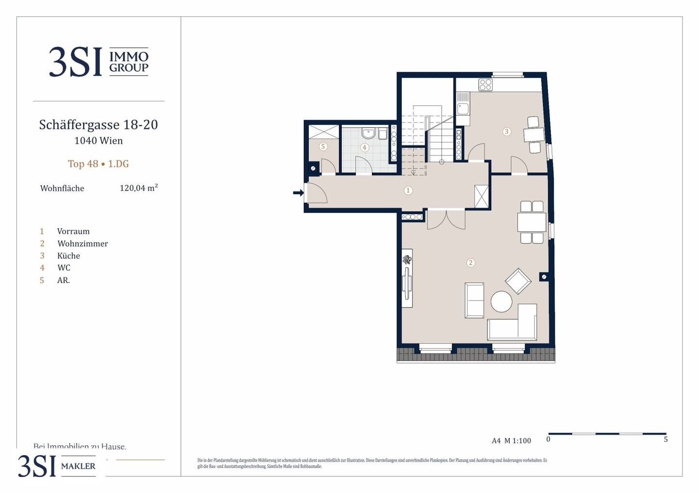 Top floor apartment near Naschmarkt with air conditioning