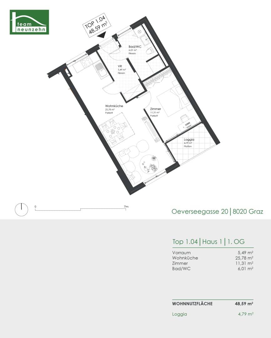Moderne Wohnung mit Loggia nahe Citypark