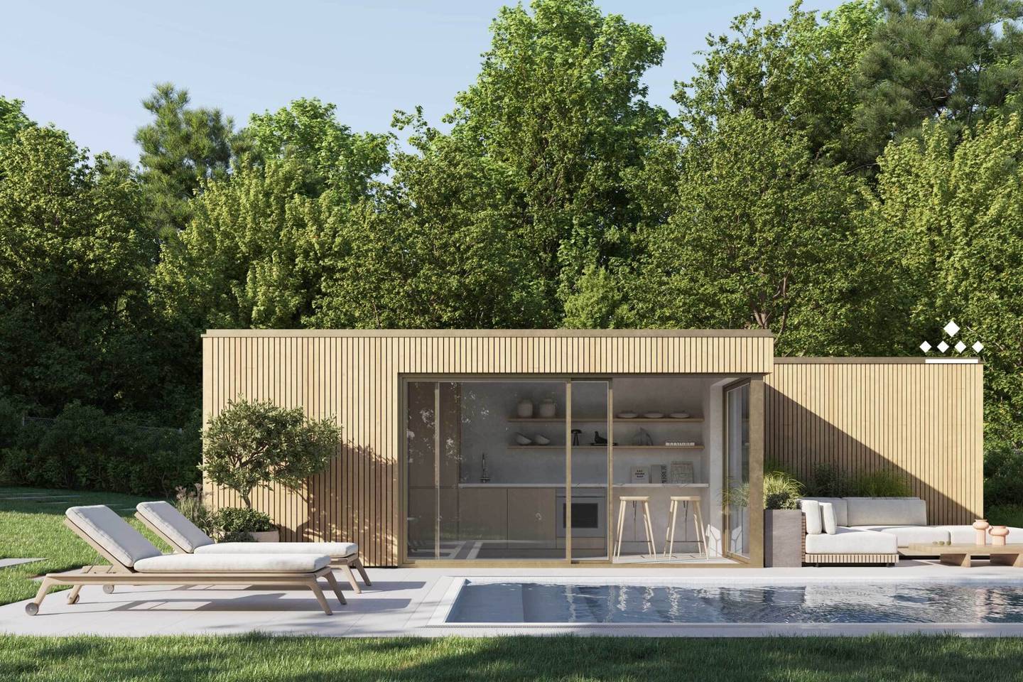 Apartment with three terraces and a large garden