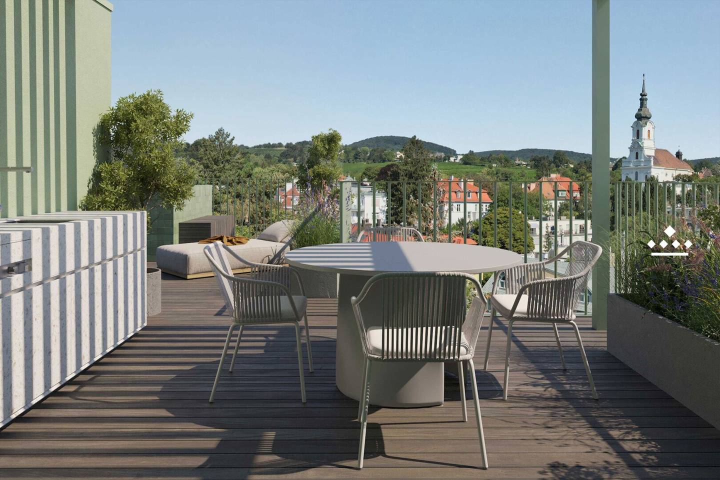 Duplex apartment with direct elevator access and roof terraces