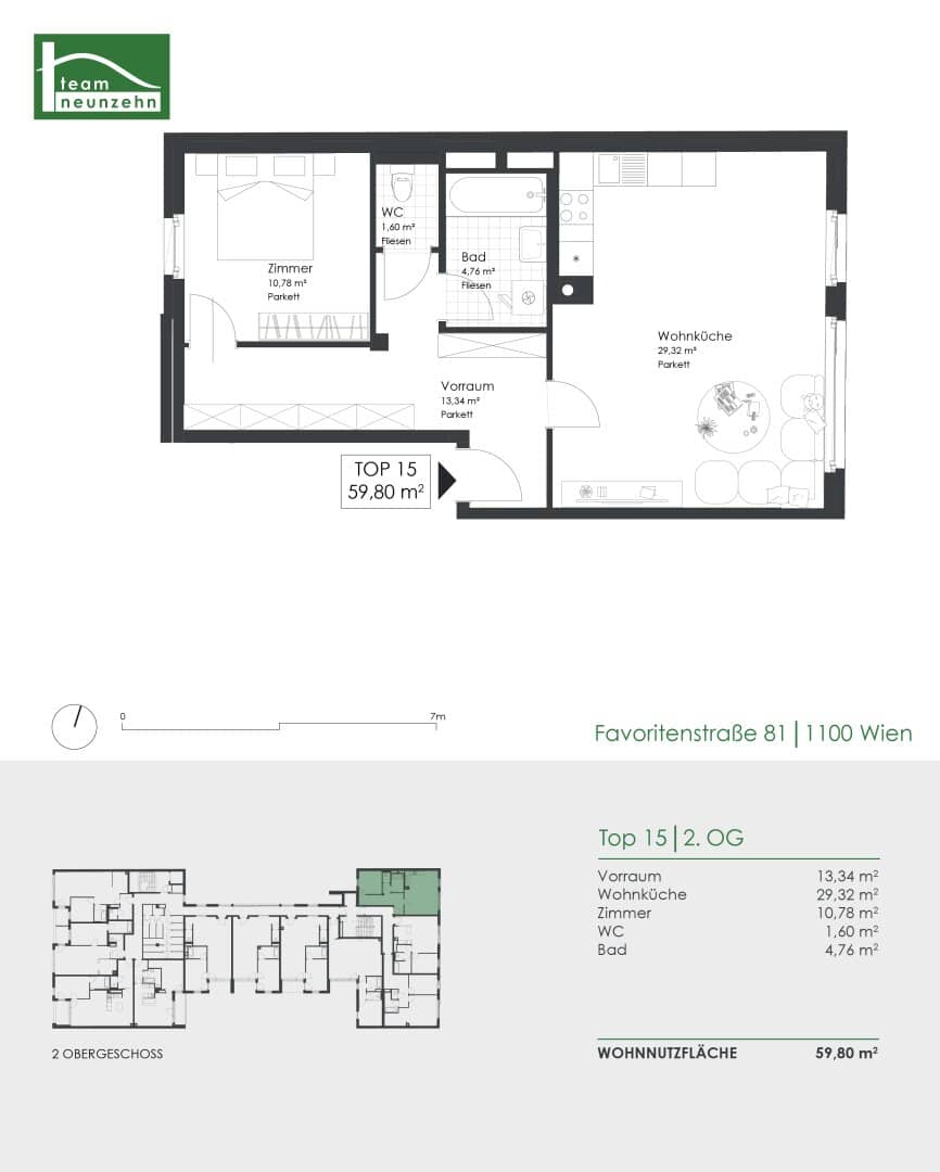 Central living comfort in a quiet city location near U1 and Helmut-Zilk-Park