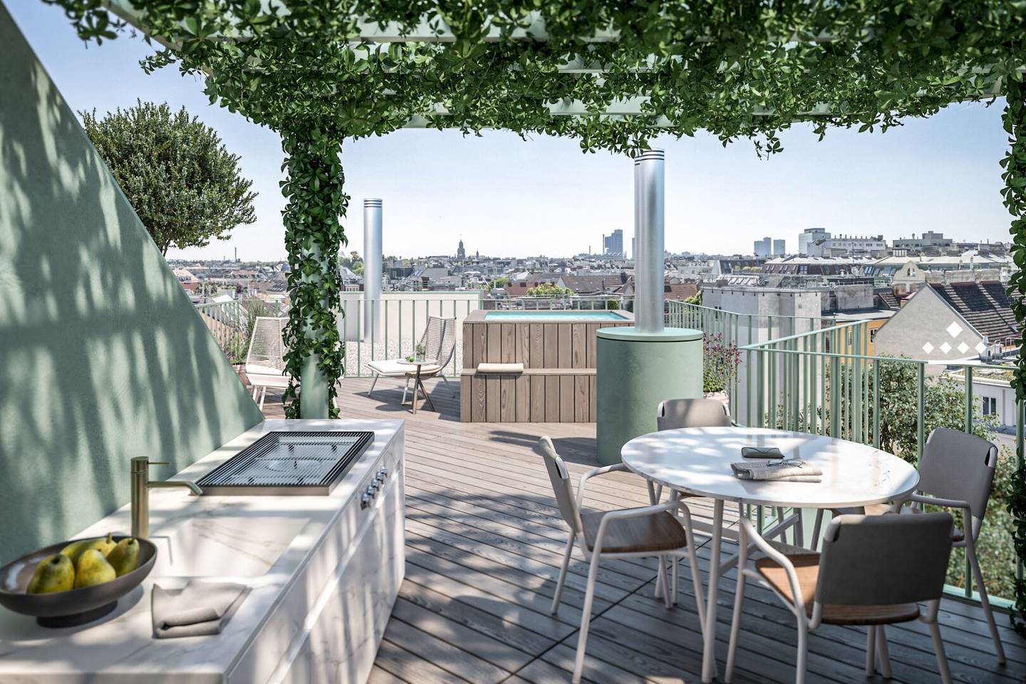 Penthouse with Whirlpool and Roof Terrace near Prater