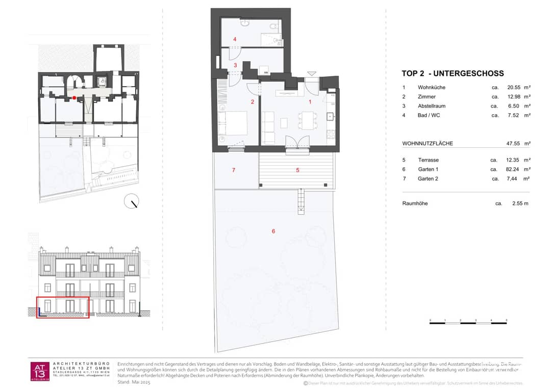 Garden Apartment in Hietzing, 47m²