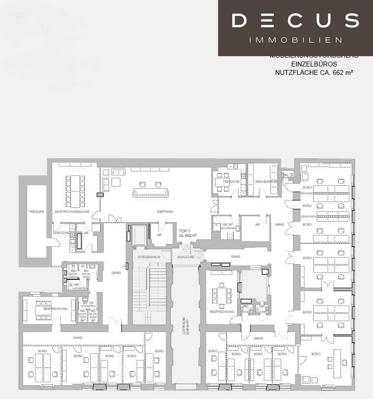 Office spaces near town hall, 662 m²