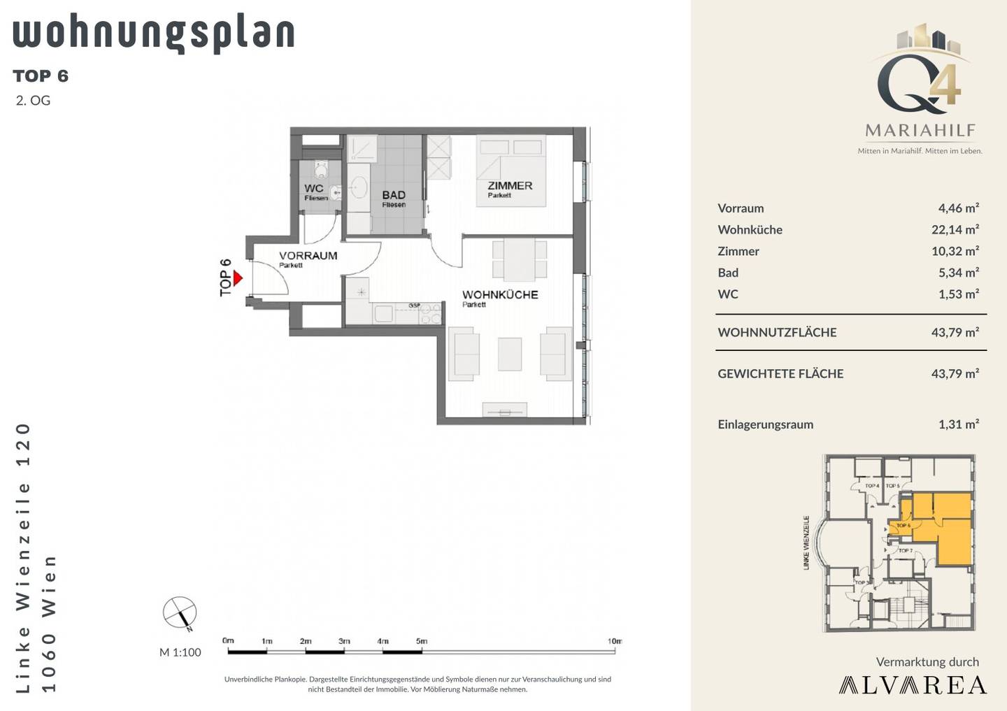 Apartment with open kitchen near Naschmarkt