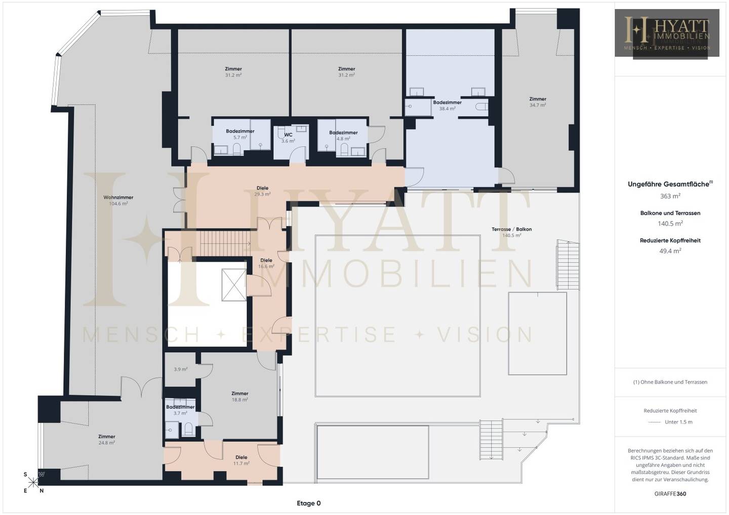 Dachgeschosswohnung mit Weinkeller und Pool