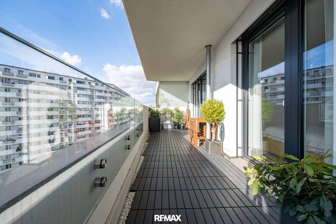 Wohnung Wienerberg Westbalkon und Dachterrasse