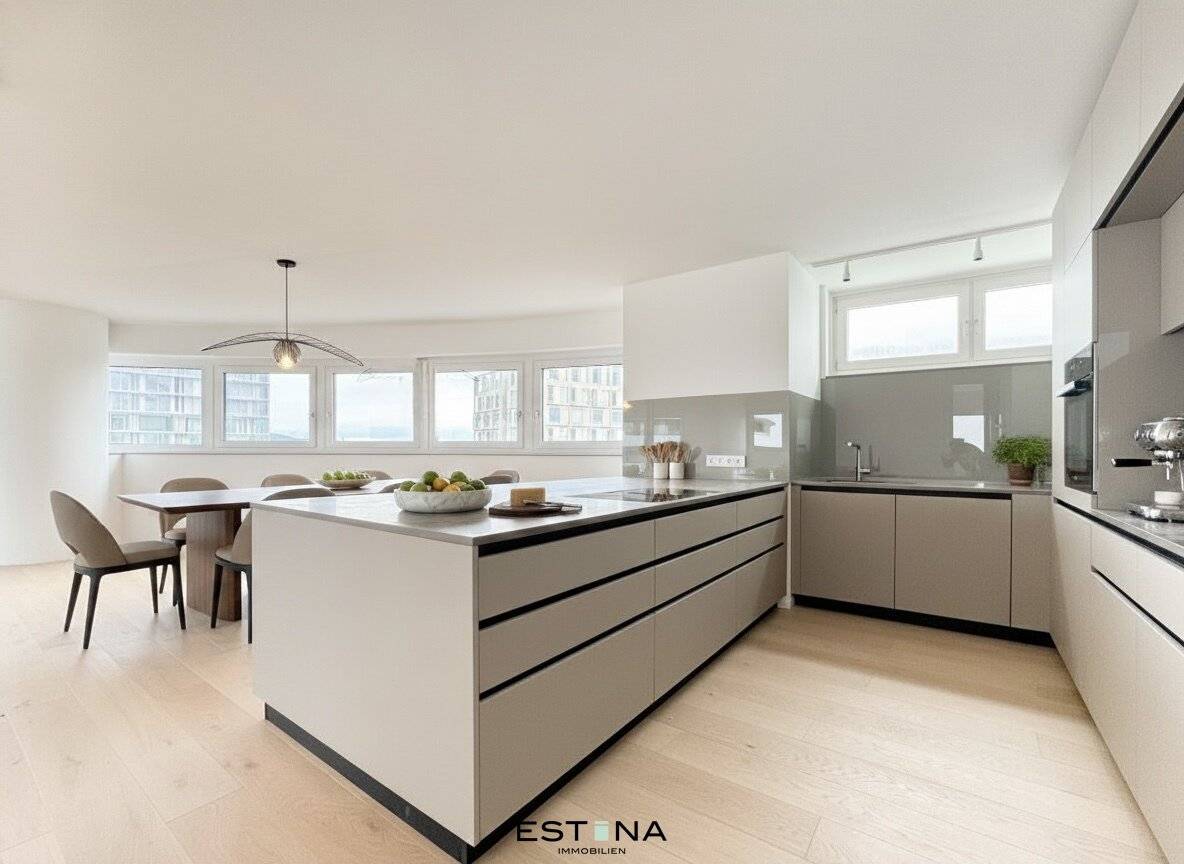 New build apartment with loggia and Danube view