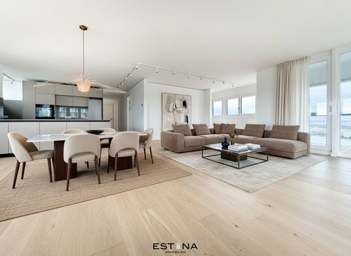 New build apartment with loggia and Danube view