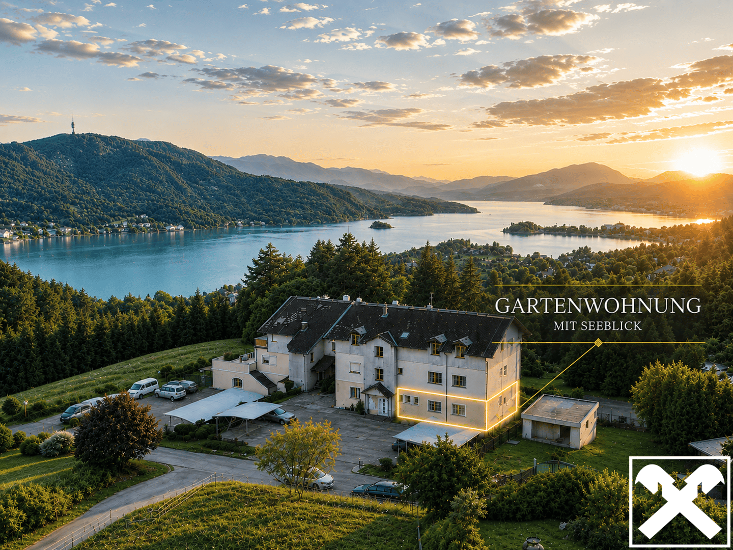 Ground floor apartment with lake view and garden access at Wörthersee