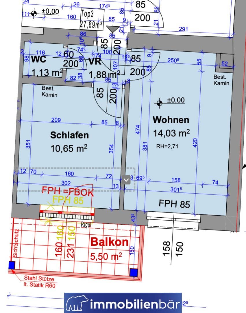 Kompakte 2-Zimmer-Wohnung mit Balkon, Linz