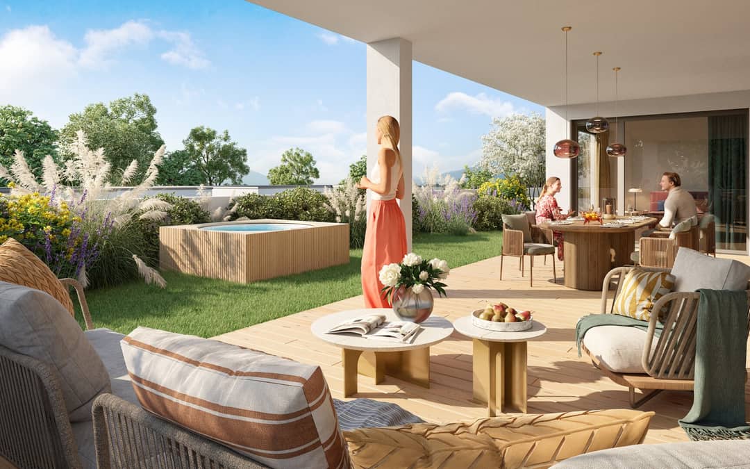 Wohnung mit Dachterrasse und eigenem Garten
