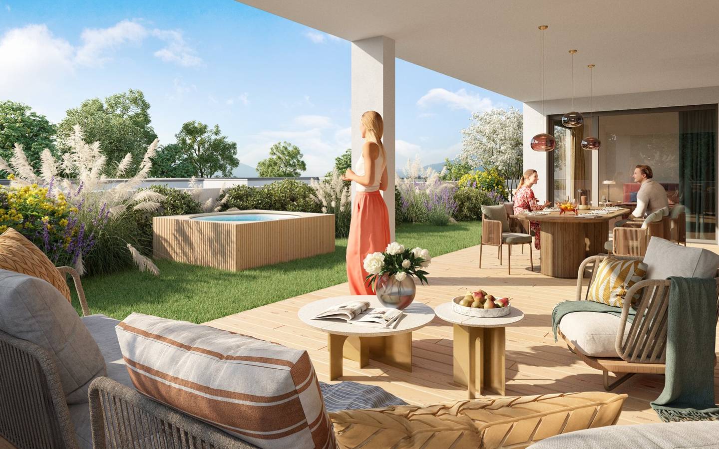 Wohnung mit Dachterrasse und eigenem Garten