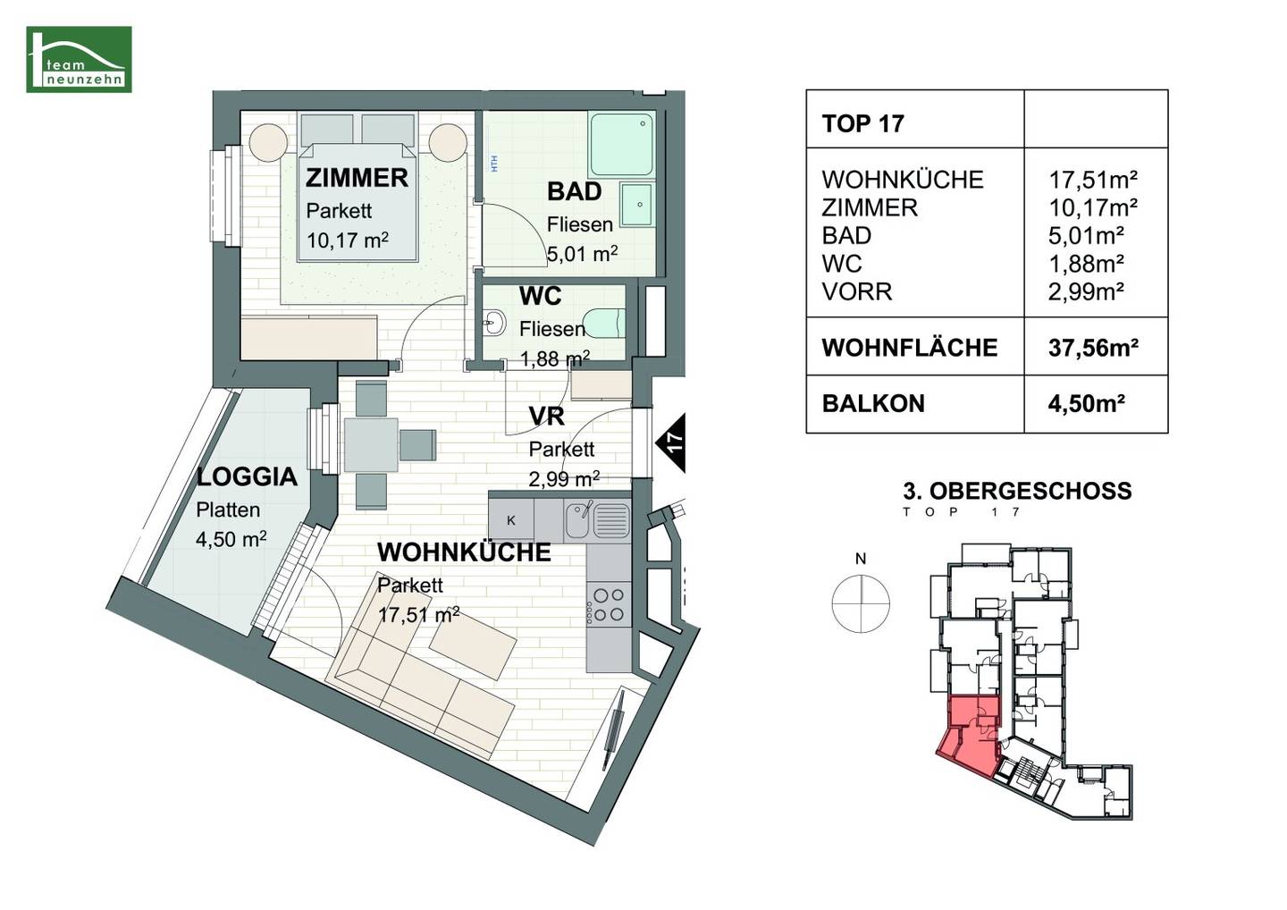 Apartment in city center with balcony and no broker fee