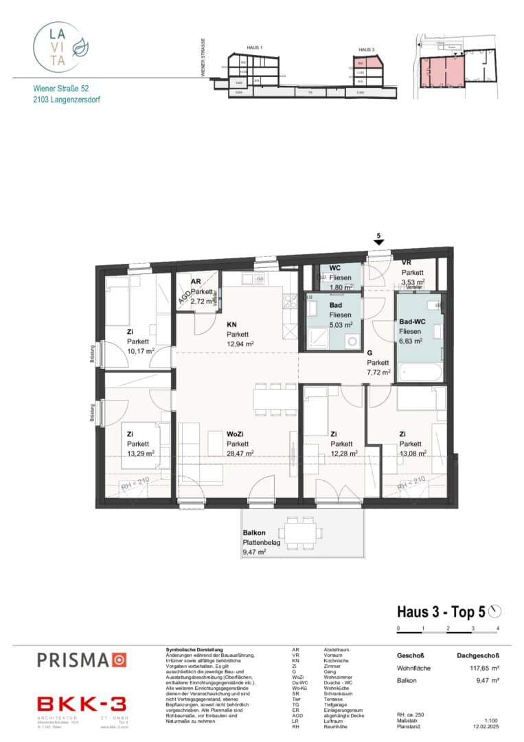 LAVITA: 5-room attic apt, 118m²